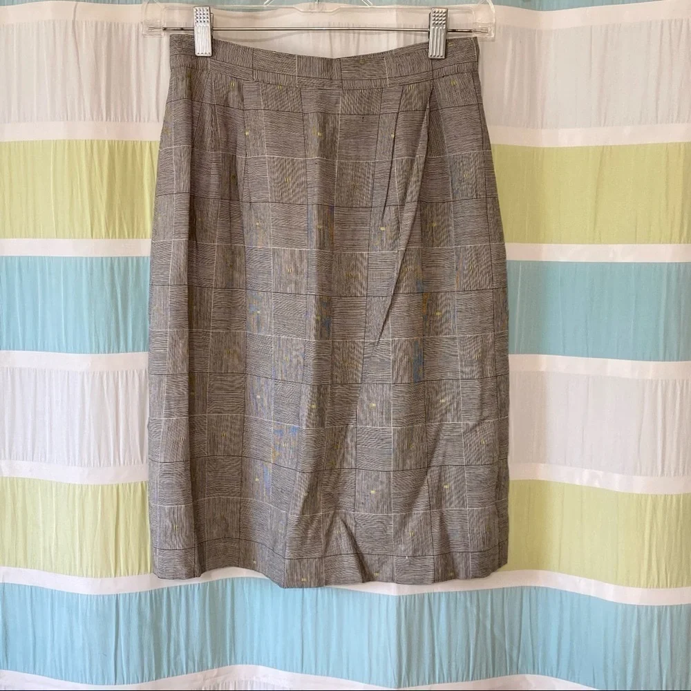 Vintage Plaid Gray with Yellow Accent Skirt Sz 4